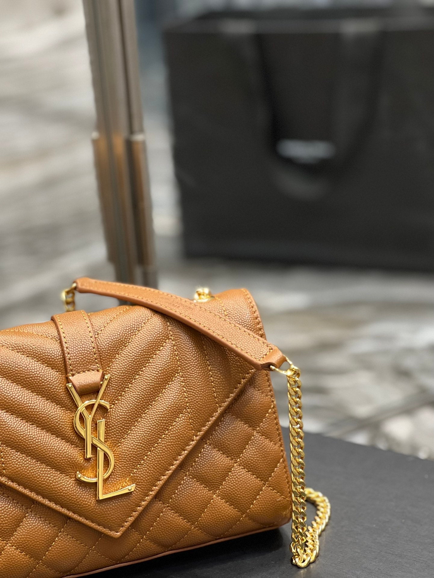 YSSL Small Bag Dark Natural In Mix Matelasse For Women 8in/21cm YSL 600195BOW919207