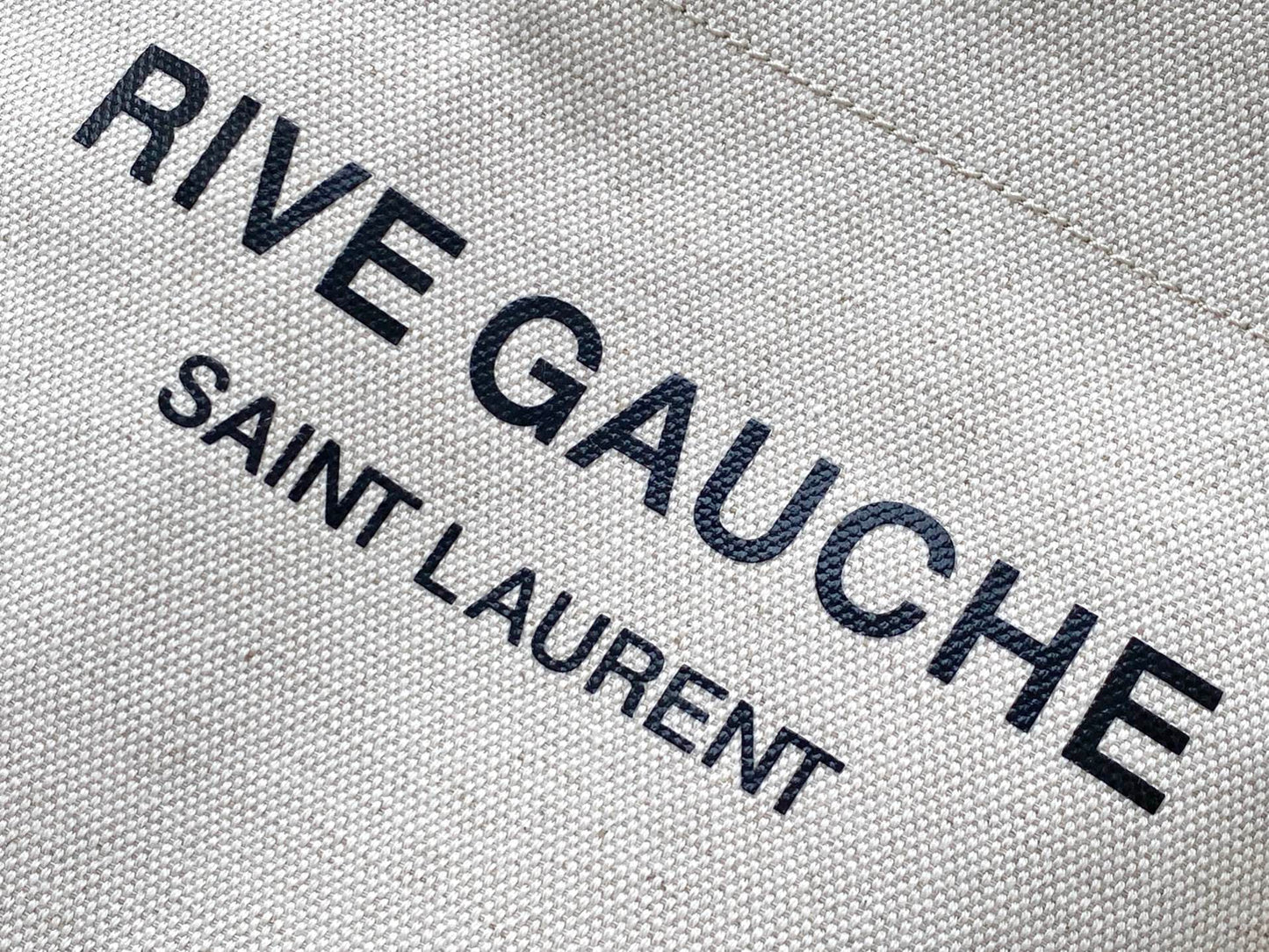 YSSL Rive Gauche Bucket Bag In Linen With Brown Strap For Women 11in/30cm YSL 669299FAABK9053