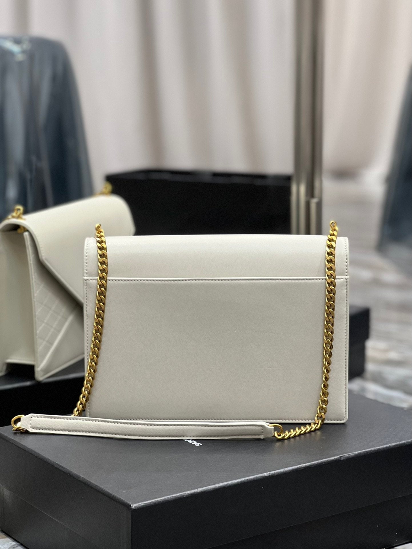 YSSL Gaby Chain Bag White With Gold Hardware For Women 10in/27cm YSL