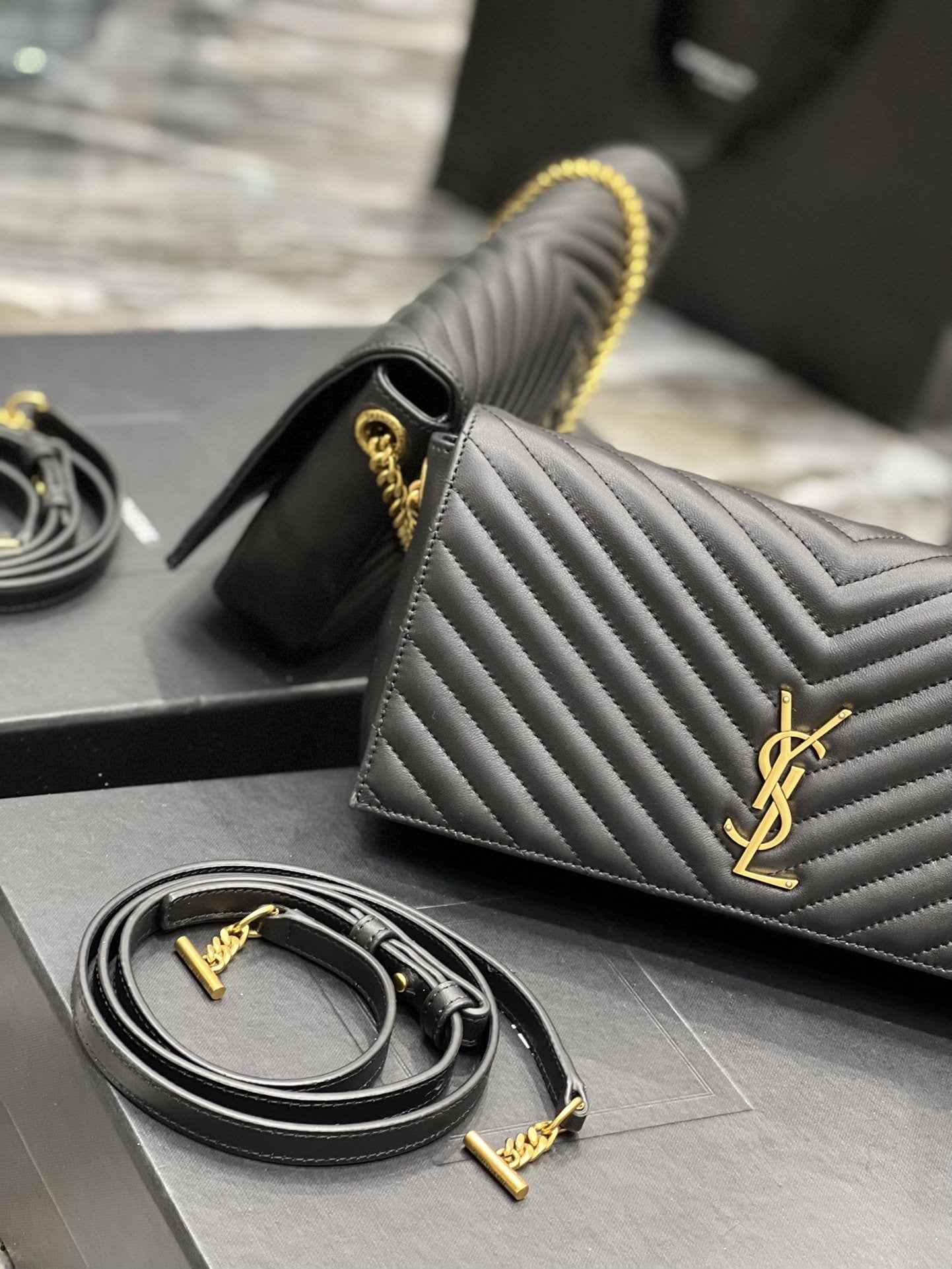 Top Quality Kata 99 Chain Bag Black With Gold Hardware For Women 10.2in/26cm YSL