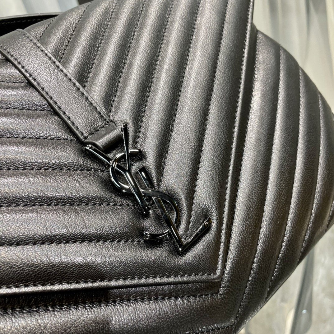 Top Quality College Large Chain Bag Black With Metal Toned Hardware For Women 12.6in/32cm YSL 600278BRM081000