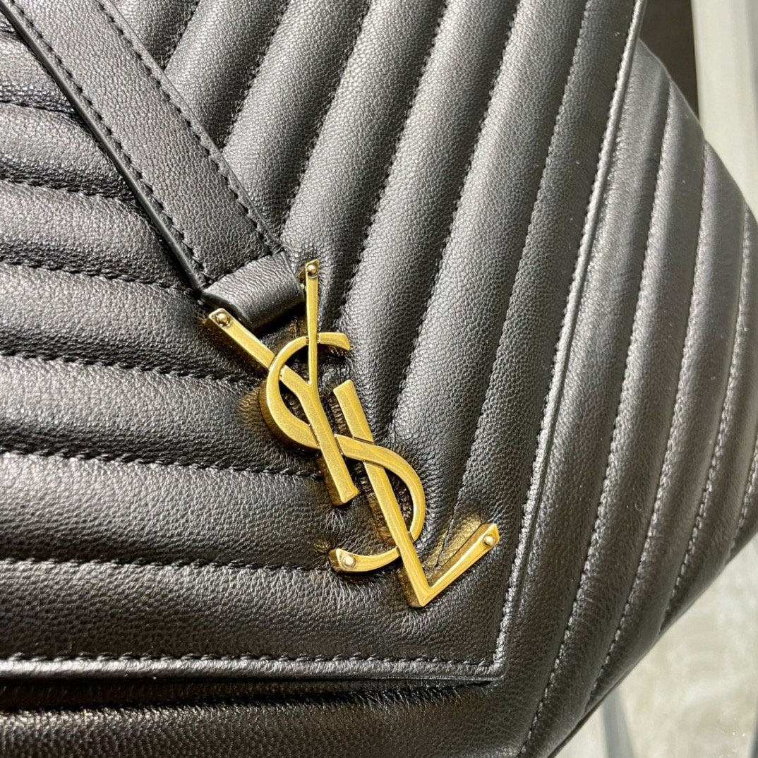 Top Quality College Large Chain Bag Black With Gold Hardware For Women 12.6in/32cm YSL 600278BRM071000