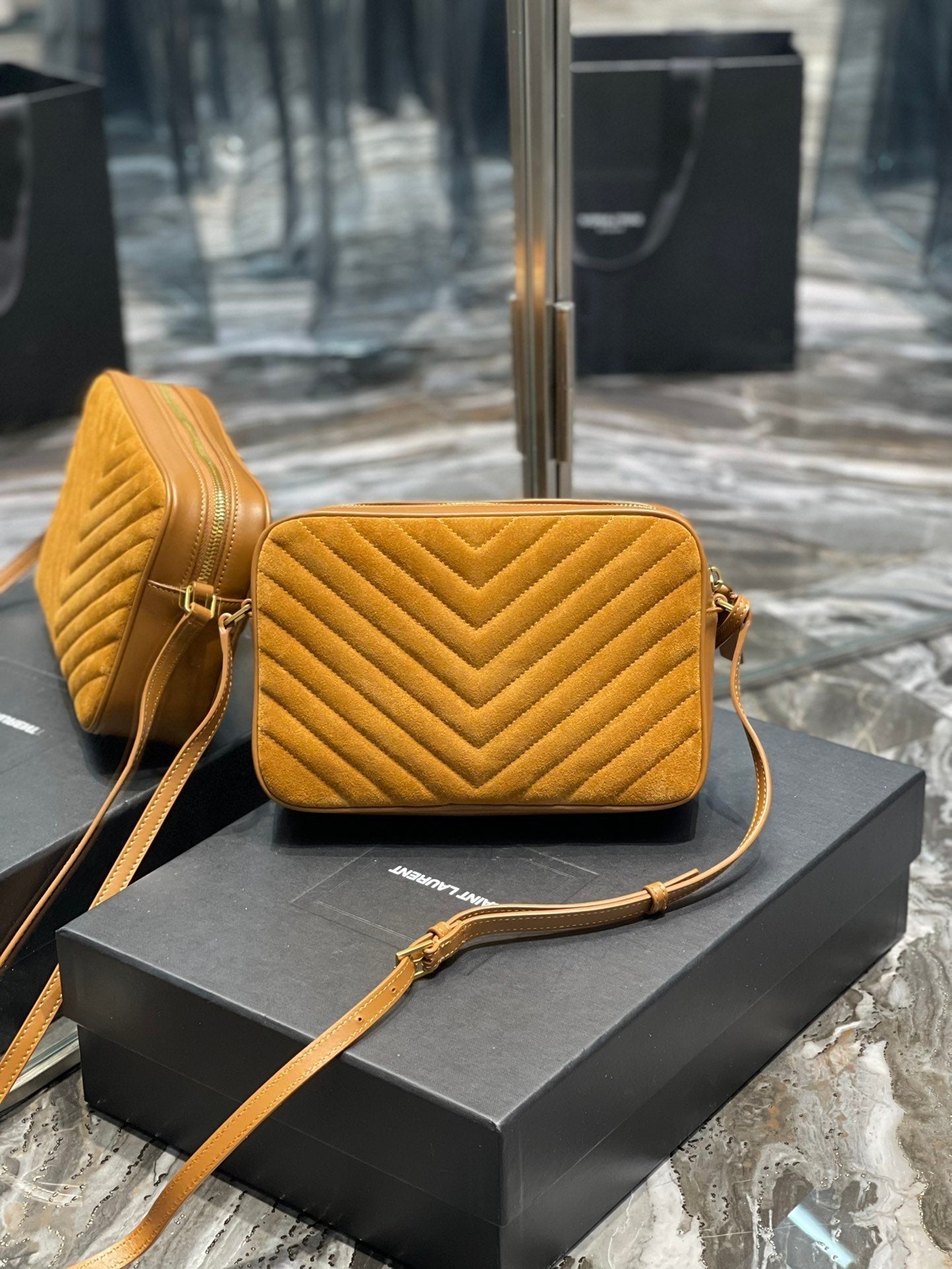 Top Quality Lou Camera Bag Brown With Gold Toned Hardware For Women 9in/23cm YSL 6125441S7R77761