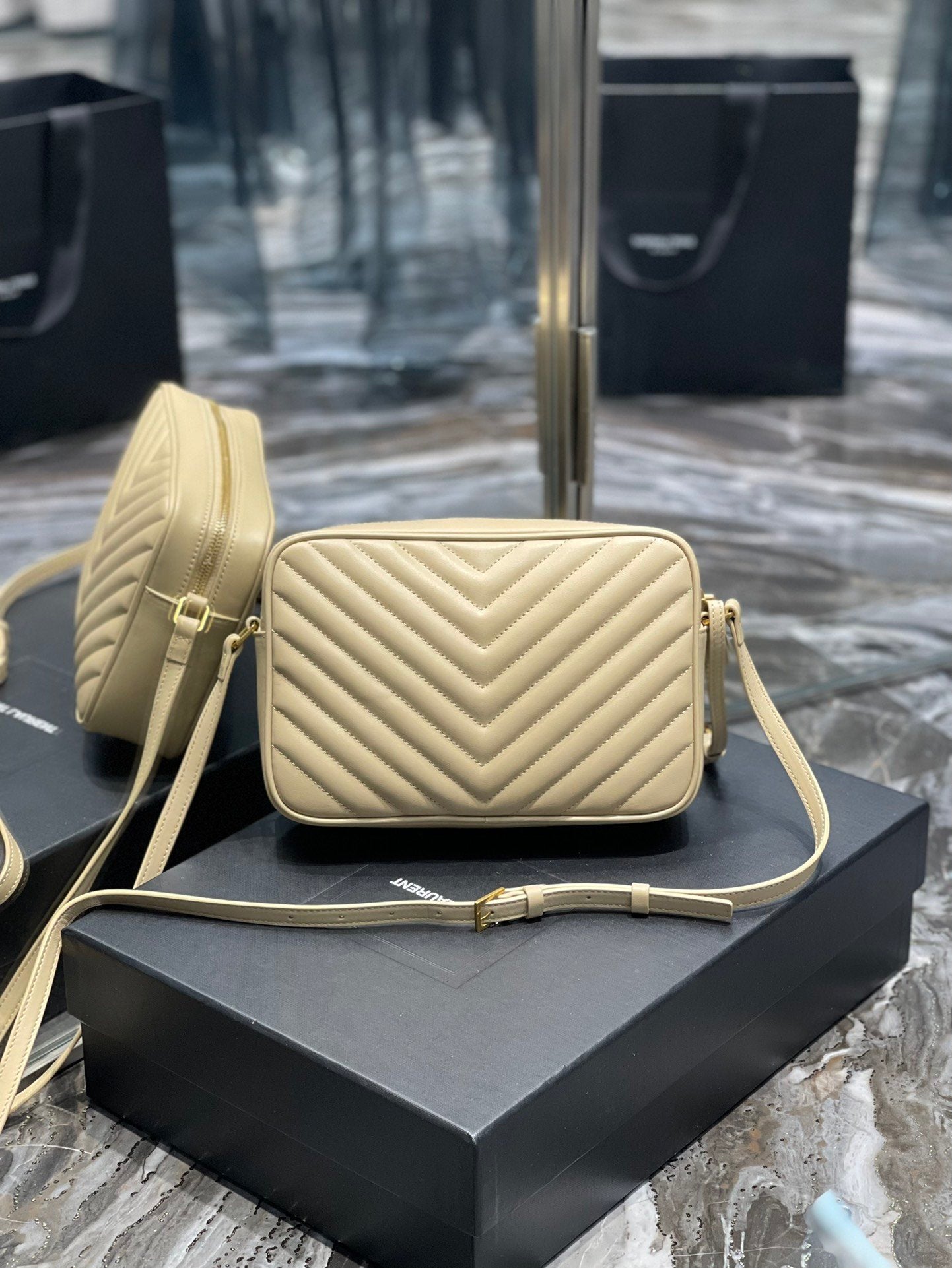 Top Quality Lou Camera Bag Beige With Gold Toned Hardware For Women 9in/23cm YSL 612544DV7072721