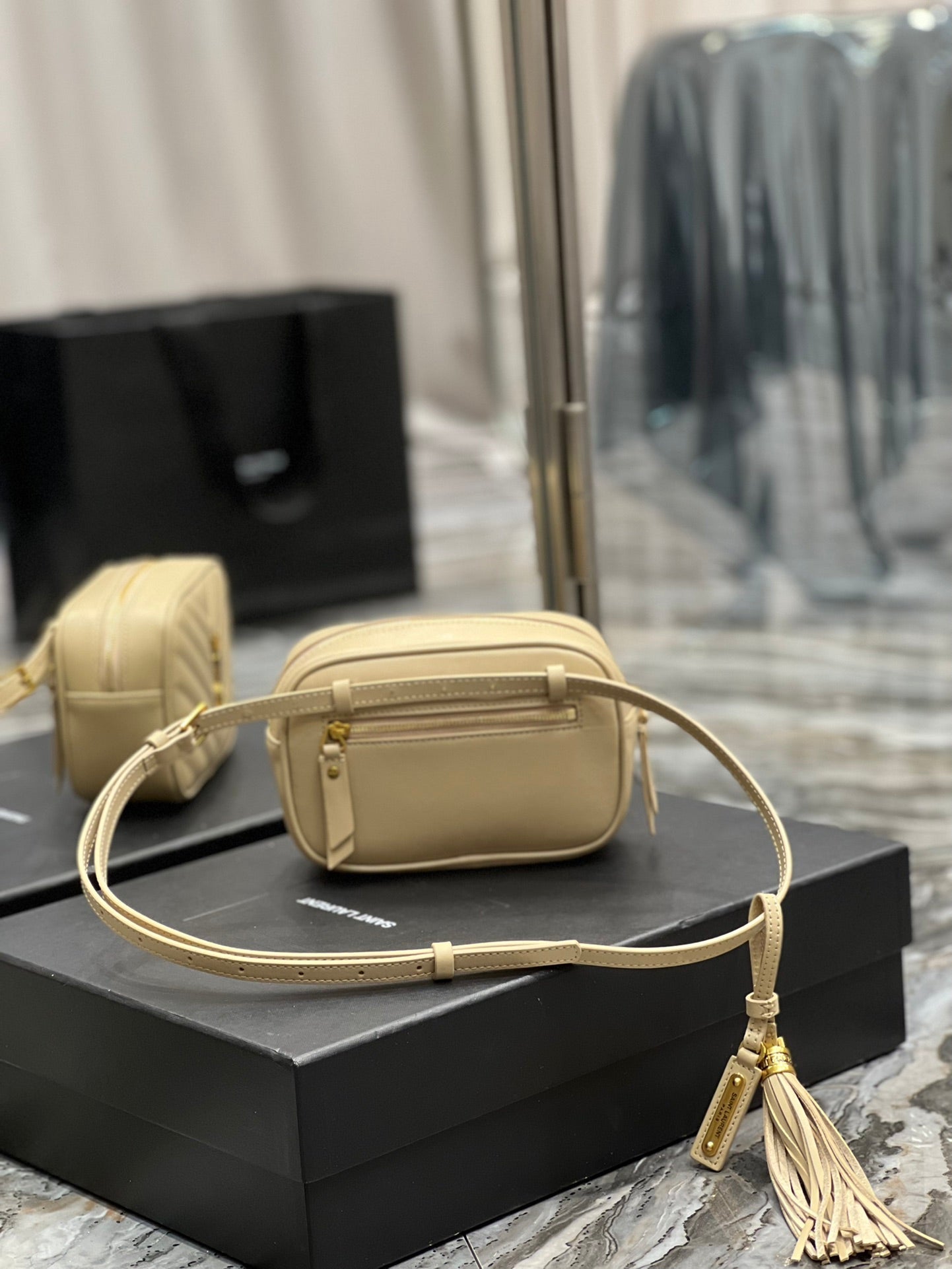 Top Quality Lou Belt Bag Beige In Matelassé Gold Toned Hardware For Women 6.1in/15cm YSL 614031DV7072721