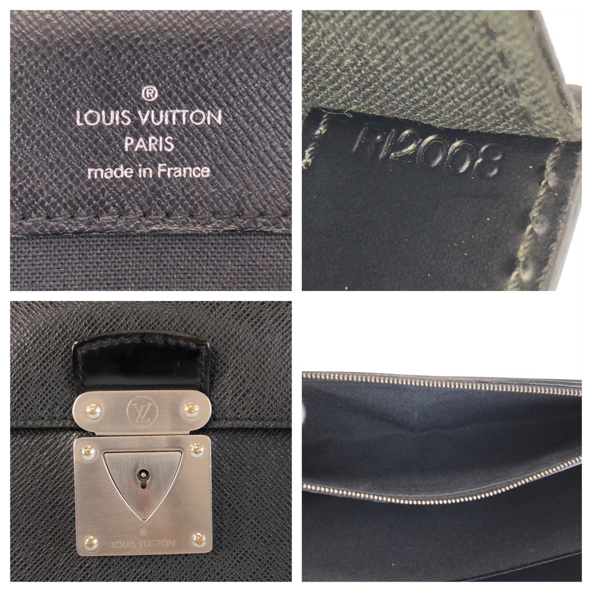 LOUIS VUITTON Business bag M31052 leather Ardoise Black SilverMetal Business bag briefcase Taiga Robusto 1 mens  d