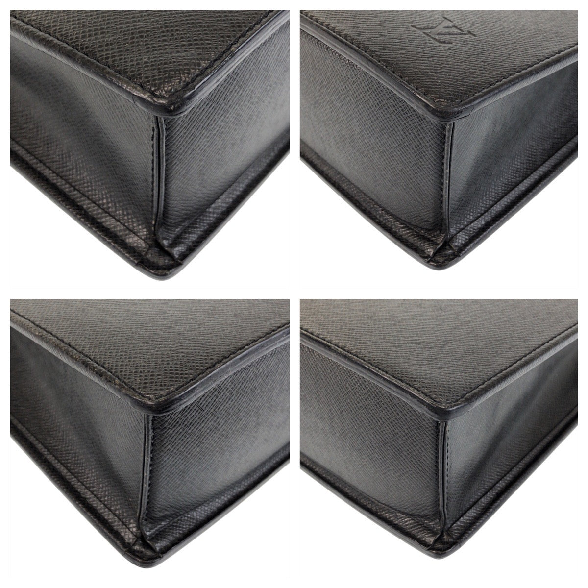 LOUIS VUITTON Business bag M30052 leather Ardoise Black SilverMetal Business bag briefcase Taiga Porto Documan Rozan mens  d