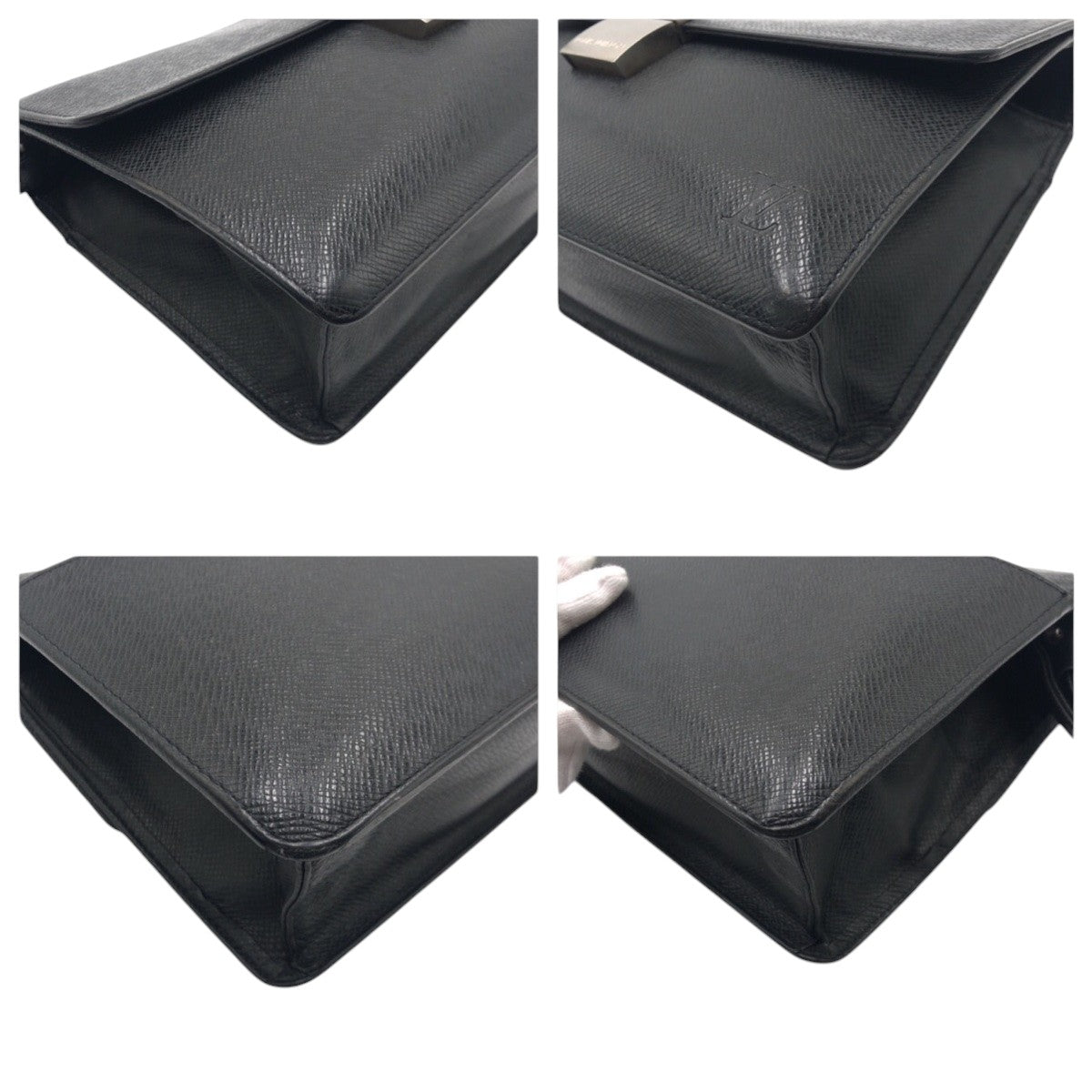 LOUIS VUITTON Clutch bag M30782 leather black Clutch bag business bag Taiga ardwards Selenga mens  d