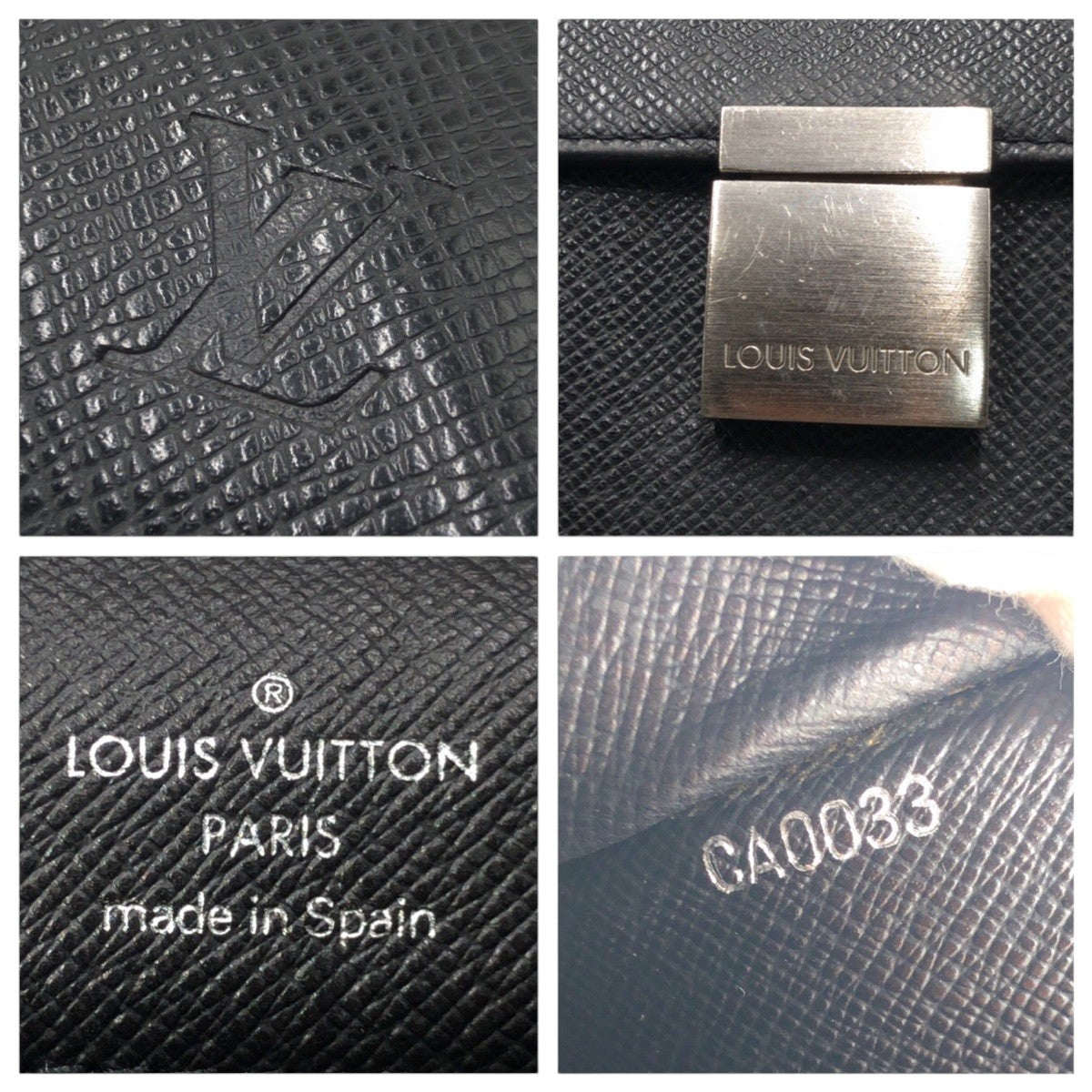 LOUIS VUITTON Clutch bag M30782 leather black Clutch bag business bag Taiga ardwards Selenga mens  d
