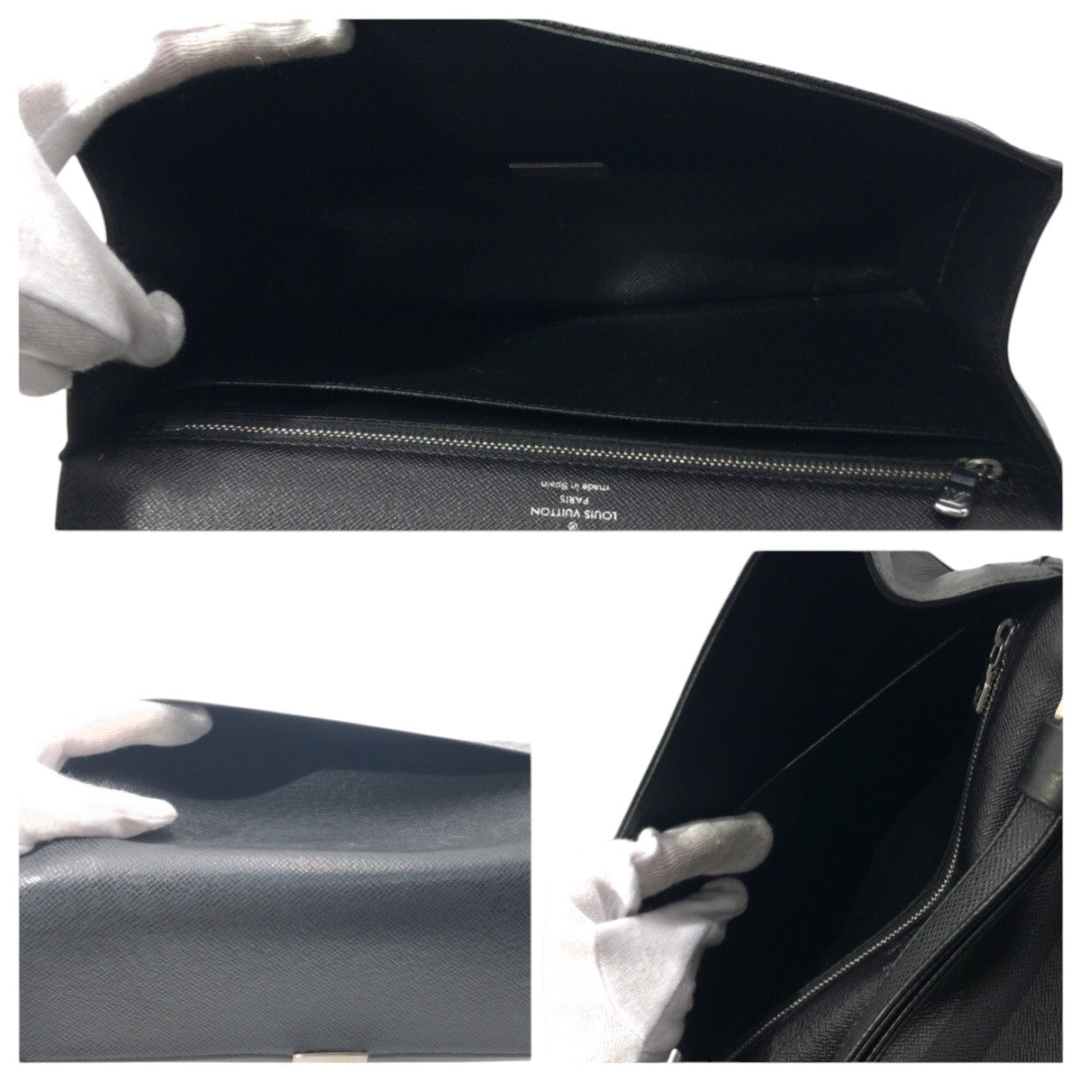 LOUIS VUITTON Clutch bag M30782 leather black Clutch bag business bag Taiga ardwards Selenga mens  d