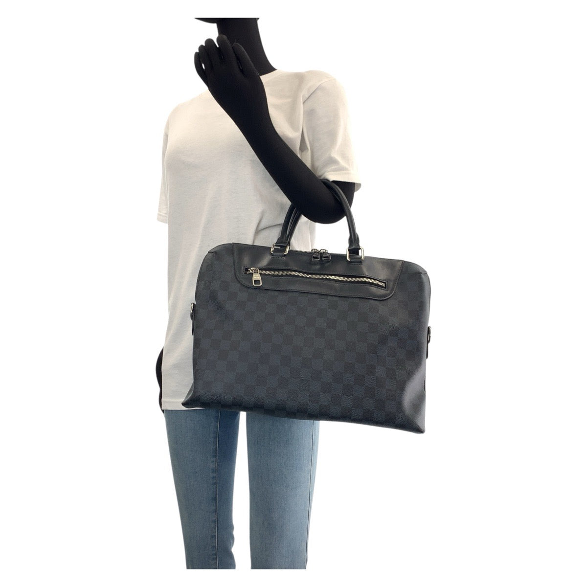LOUIS VUITTON Business bag N48260 PVC, Leather Black SilverMetal Business bag Briefcase 2way Damier Graphite Porto Documentaion NM mens  d