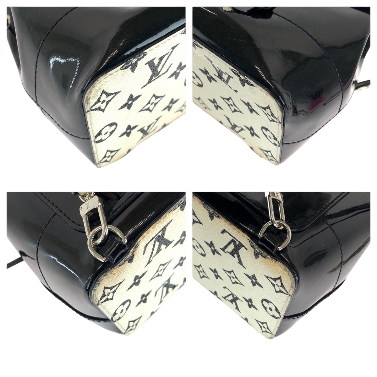 LOUIS VUITTON Backpack M53637 Vernis Black White Backpack Backpack Vernis Monogram Hot Springs Women  d
