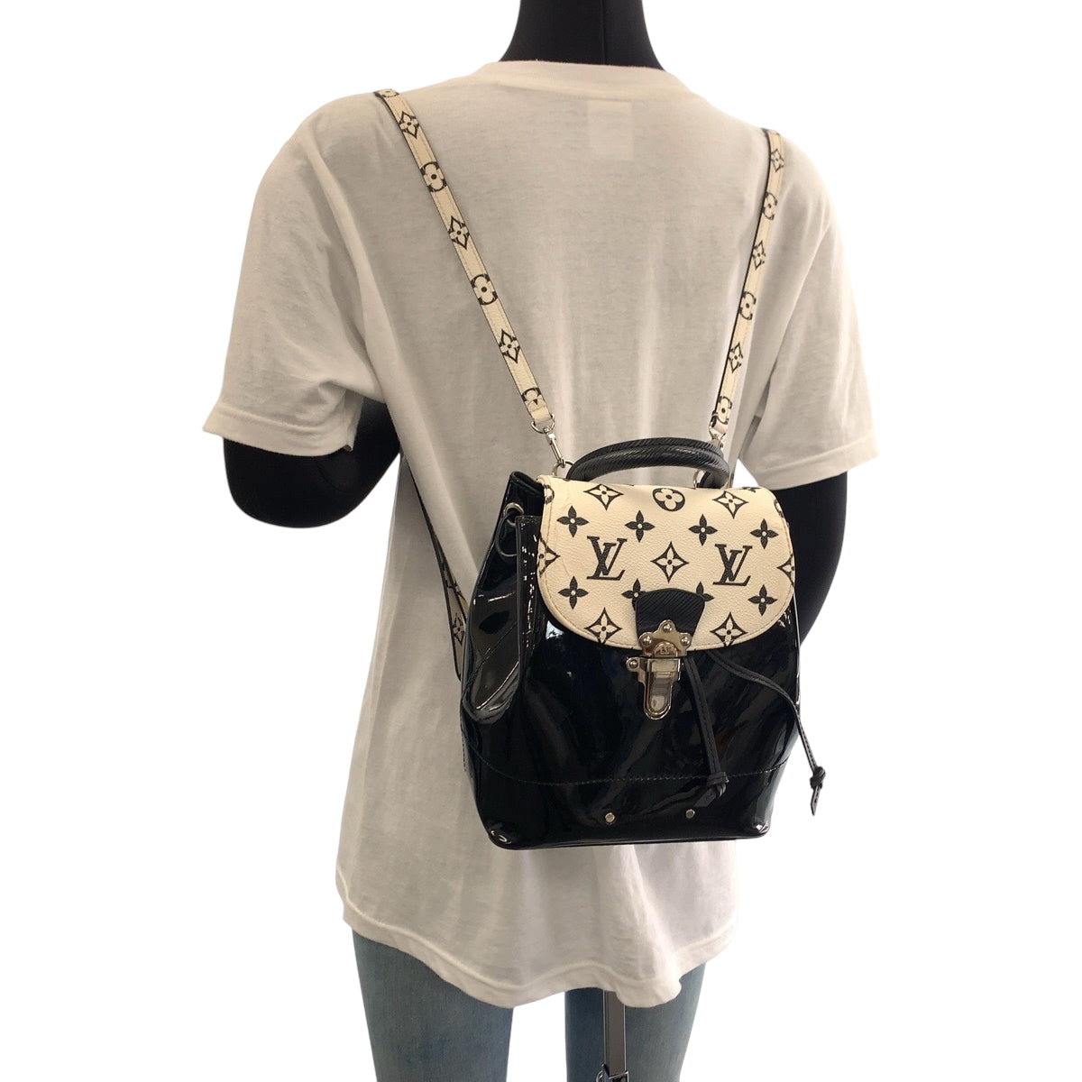 LOUIS VUITTON Backpack M53637 Vernis Black White Backpack Backpack Vernis Monogram Hot Springs Women  d