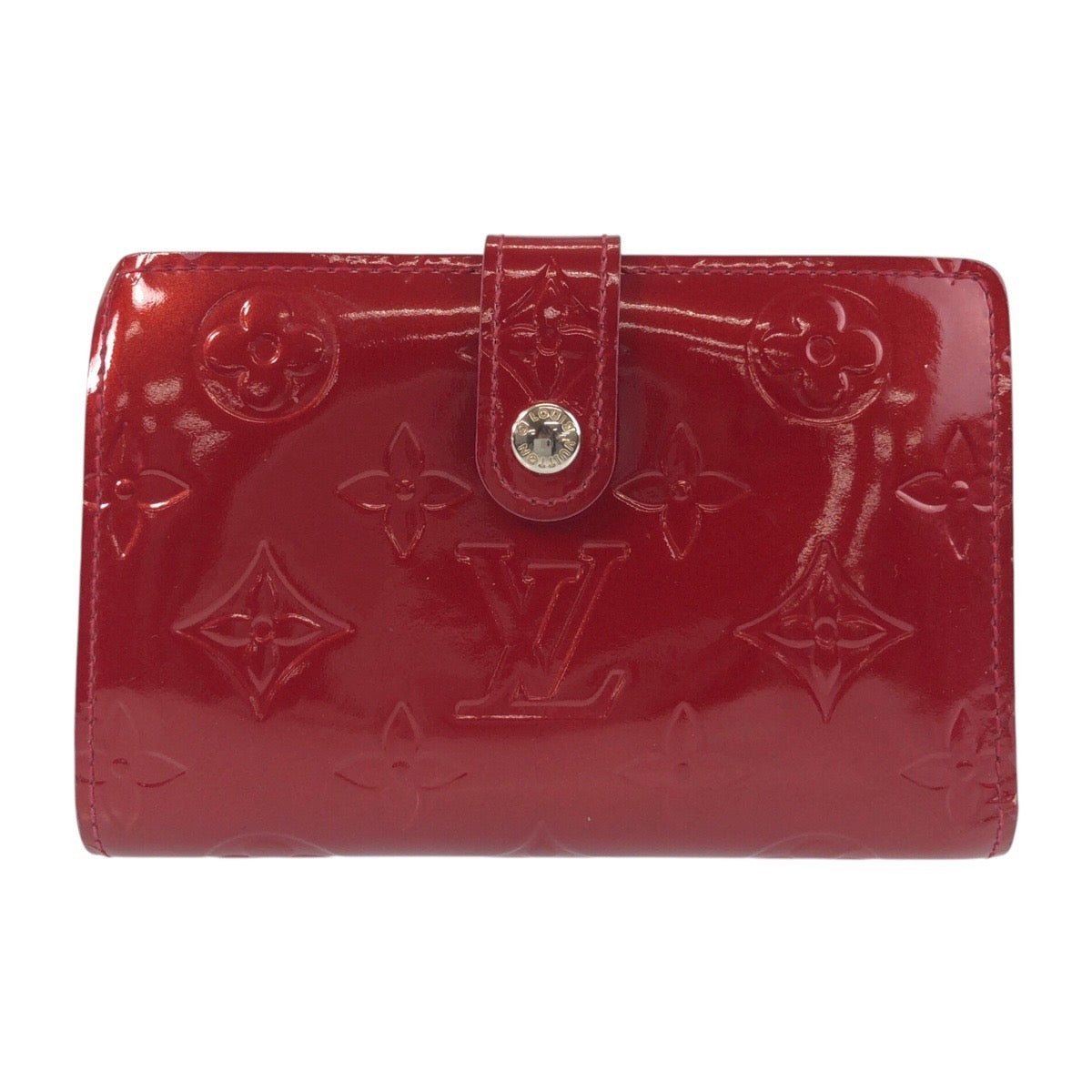 LOUIS VUITTON Bifold Wallet M93528 enamel Red Gold Metal Folding wallet Compact wallet Vernis Portefeuille Viennoiserie Women  d