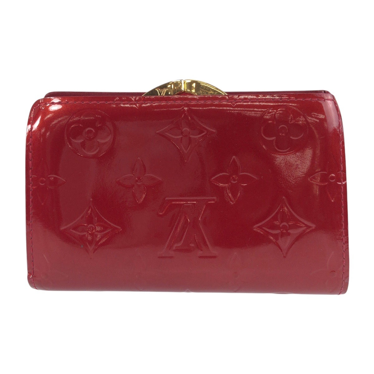 LOUIS VUITTON Bifold Wallet M93528 enamel Red Gold Metal Folding wallet Compact wallet Vernis Portefeuille Viennoiserie Women  d