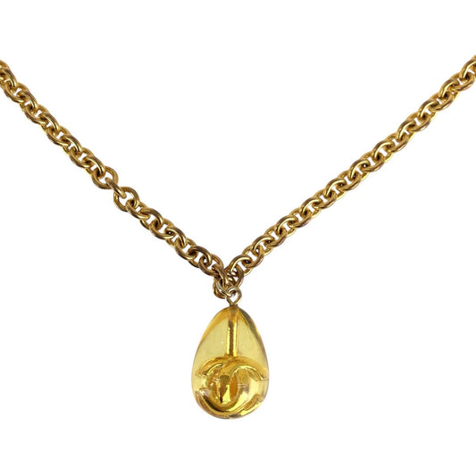 Chanel Metal/Synthetic Resin Teardrop Necklace