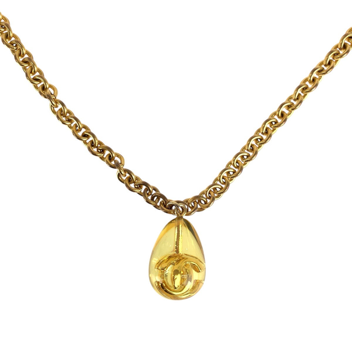 Chanel Metal/Synthetic Resin Teardrop Necklace