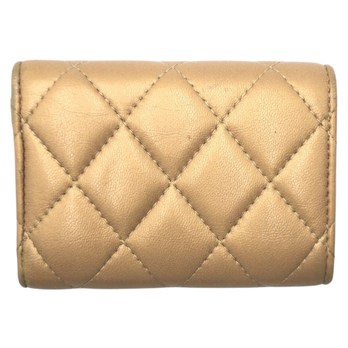 Chanel Matelassé Coco Mark Leather Trifold Wallet