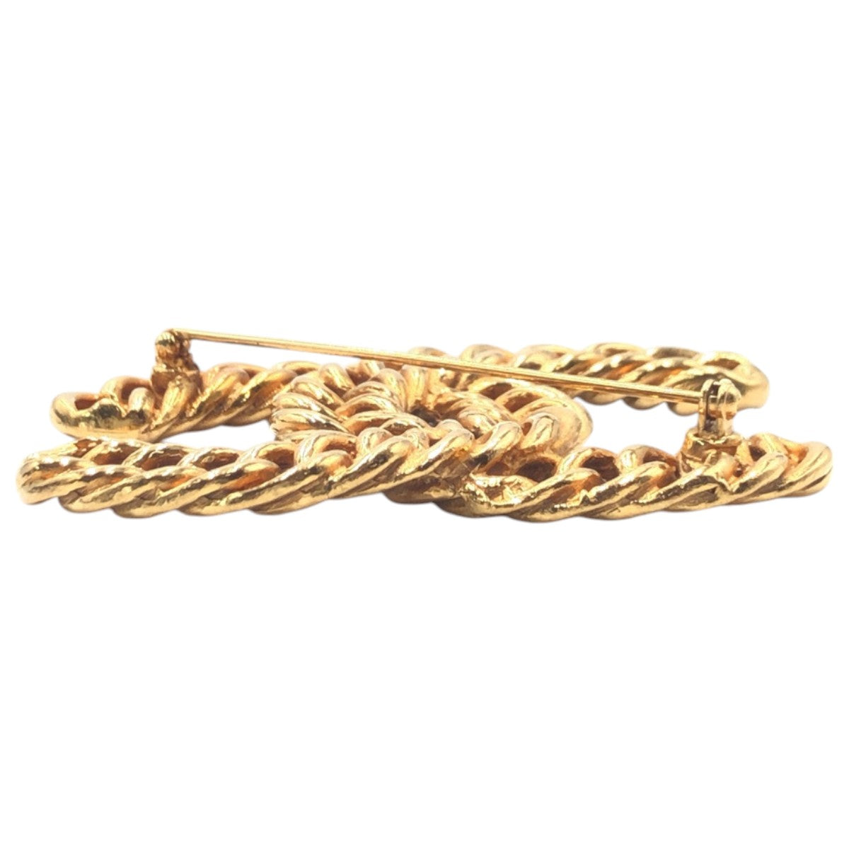 Chanel Metal Big Chain Coco Mark Brooch