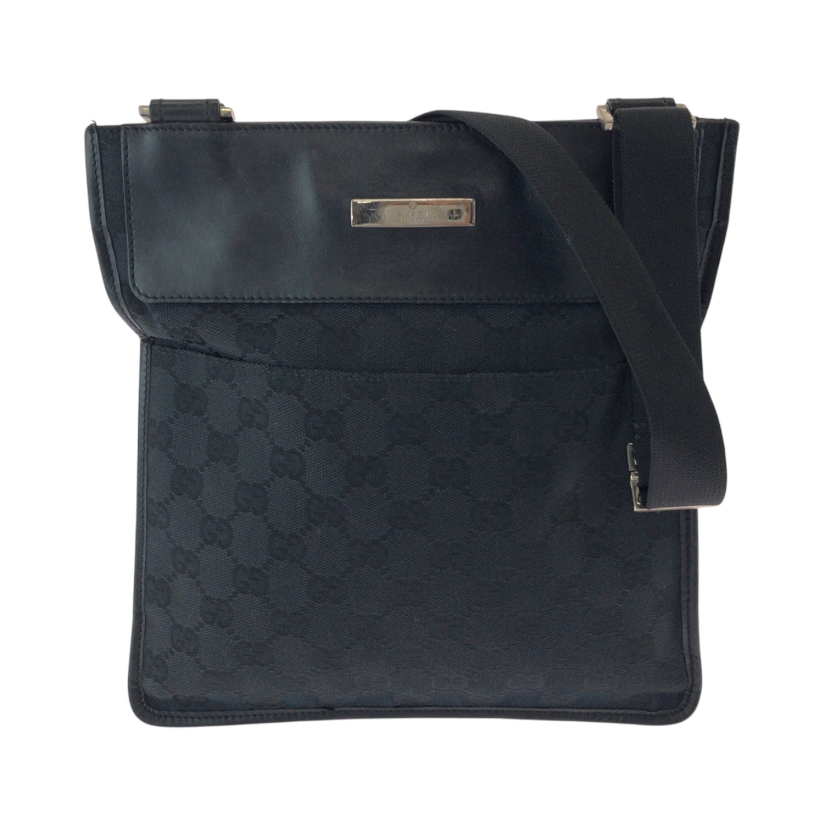 GUCCI Shoulder Bag 019 0348 GG canvas Black SilverMetal Shoulder Bag pochette Women