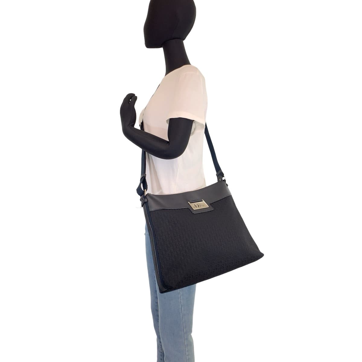Dior Shoulder Bag Canvas, Leather Black SilverMetal Shoulder bag Messenger bag Trotter Oblique Women(Unisex)