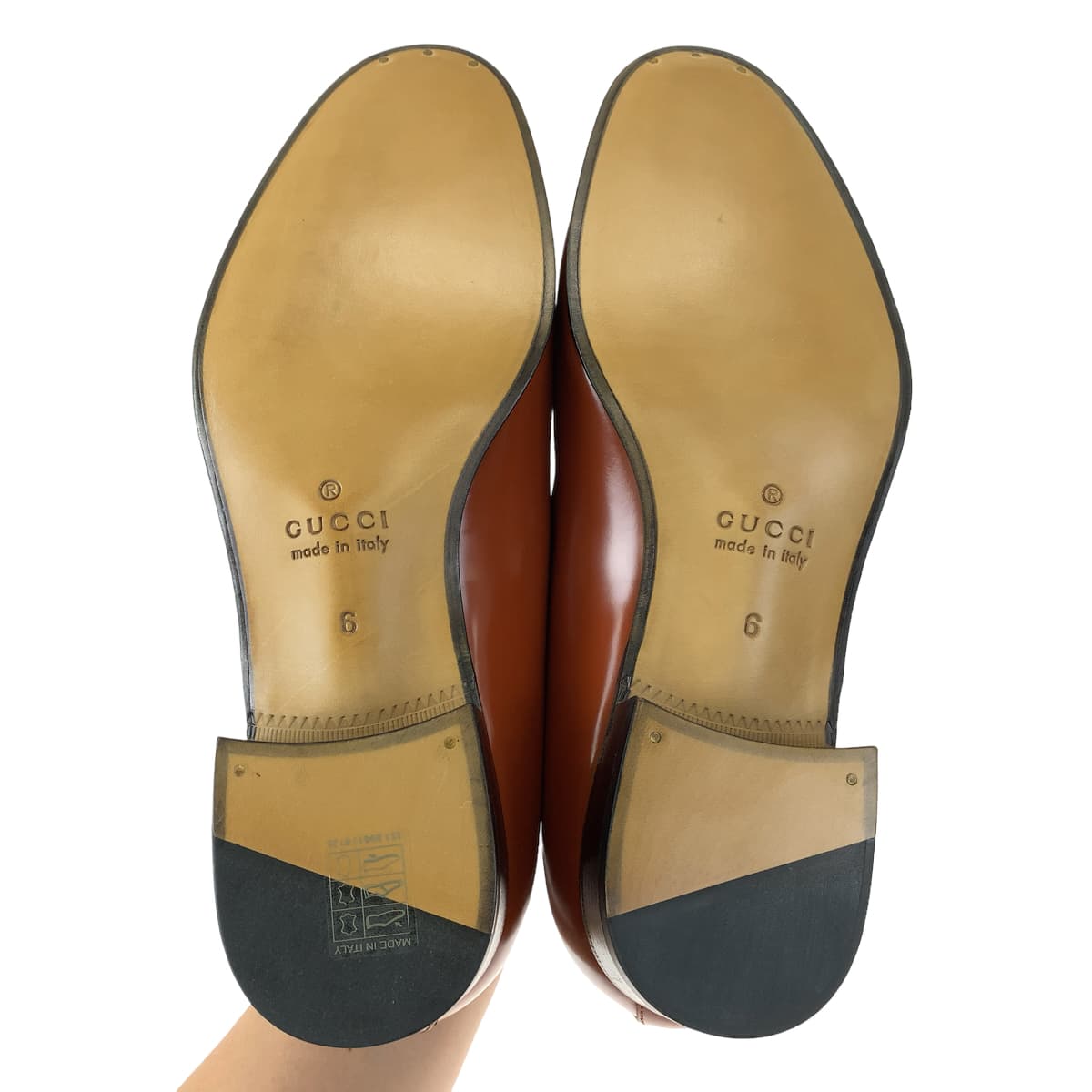 GUCCI loafers 714681 leather Brown brown Loafers Leather Shoes Dress Shoes Tassel mens 6