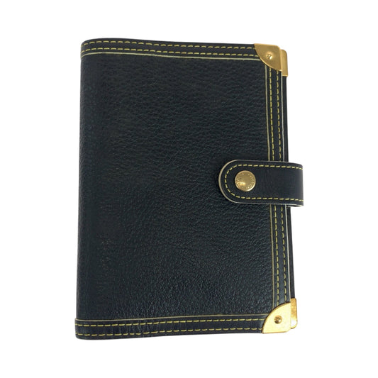 LOUIS VUITTON Notebook cover R20884 leather black Notebook cover 6-hole type Suhari Agenda PM mens