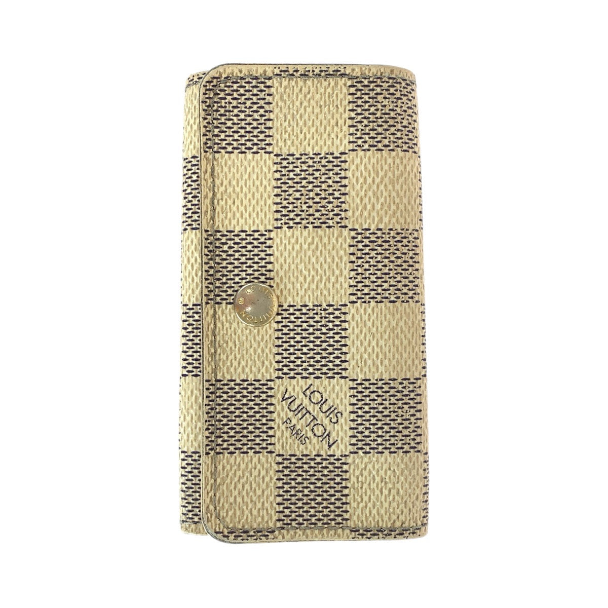 LOUIS VUITTON Key case Key holder N60386 PVC White gray Damier Azur Multicles4