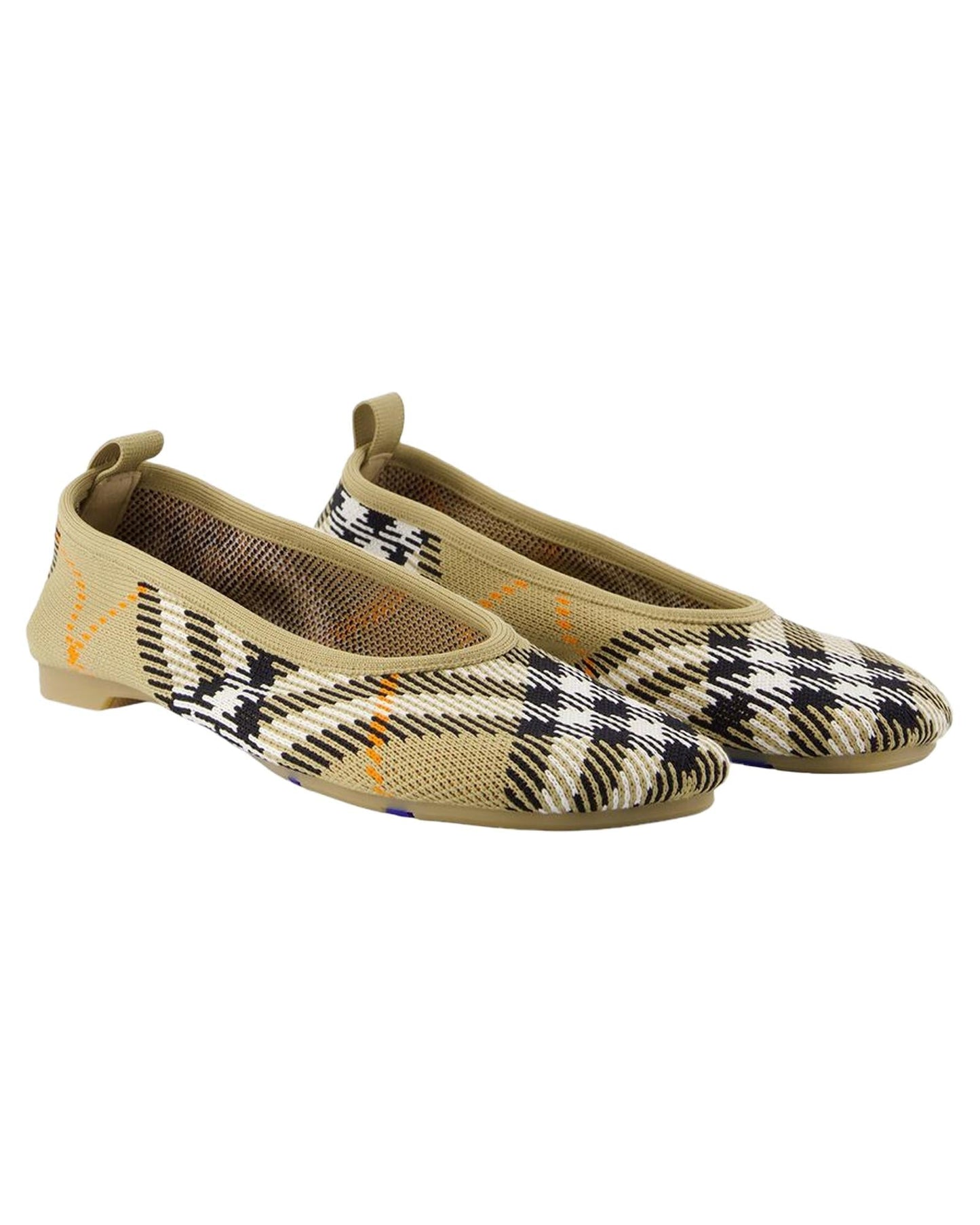 Burberry Checkered Pattern Flats Women Brown | Beige