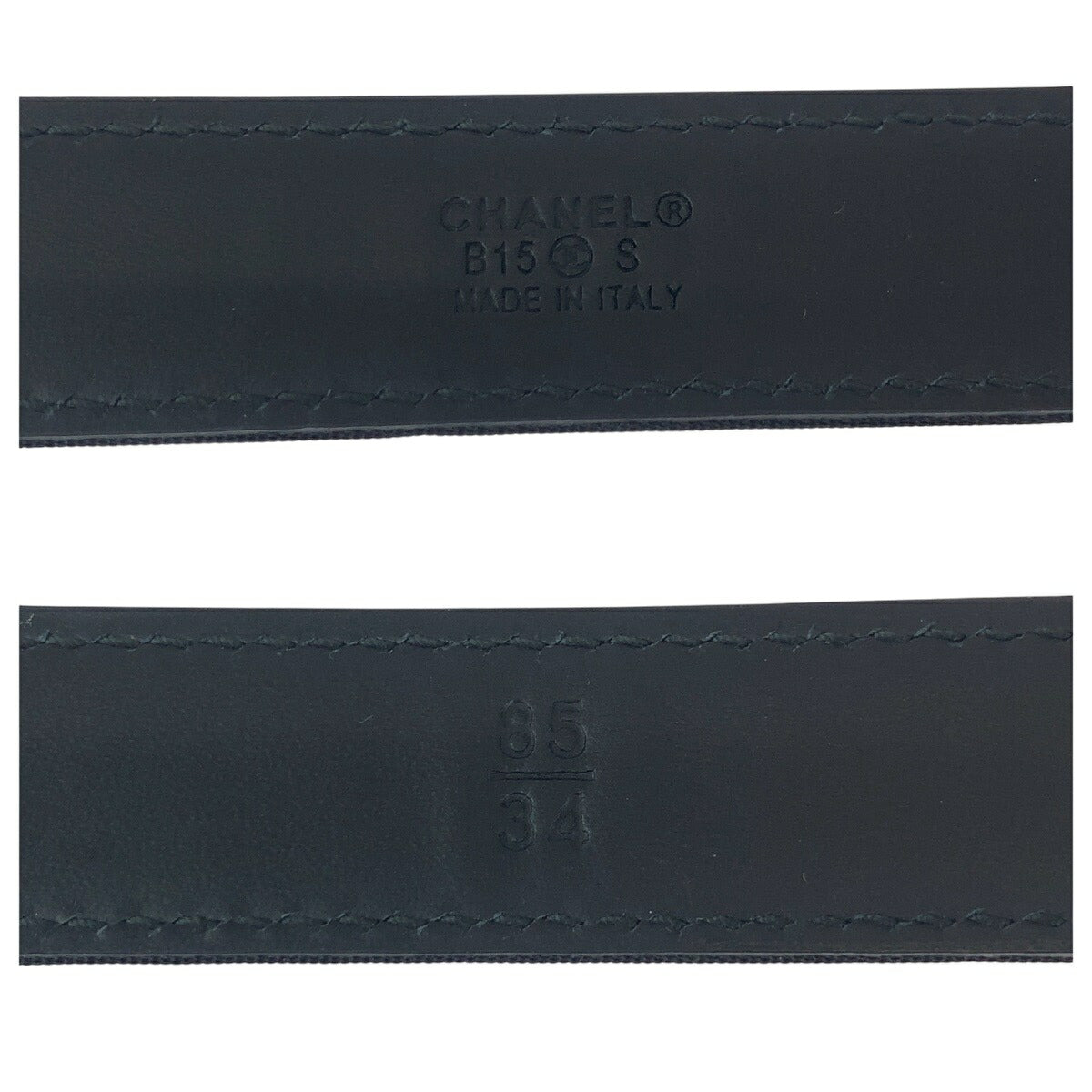 Chanel Logo Line Stone Leather Belt