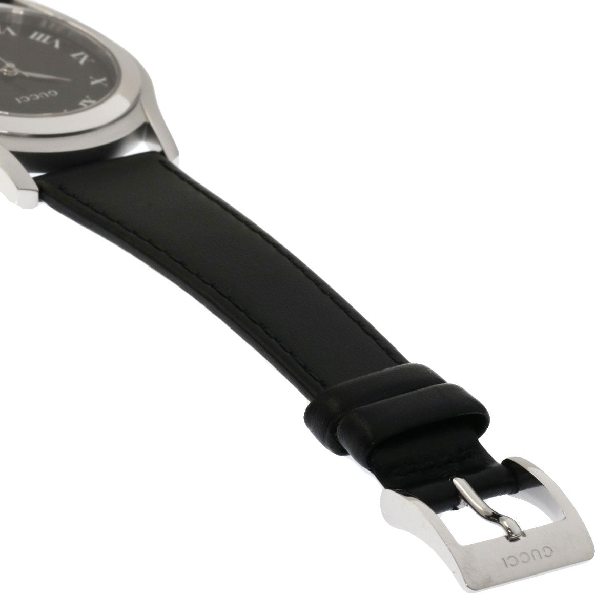 GUCCI Watches Quartz Stainless Steel, Leather black 5500M black dial mens  d