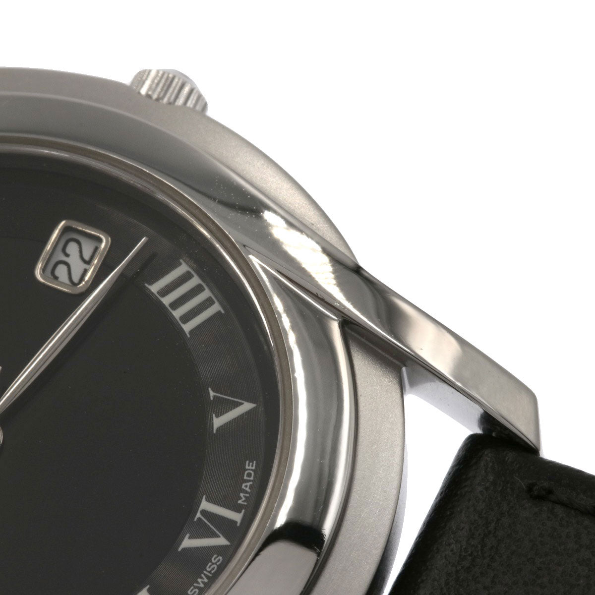 GUCCI Watches Quartz Stainless Steel, Leather black 5500M black dial mens  d