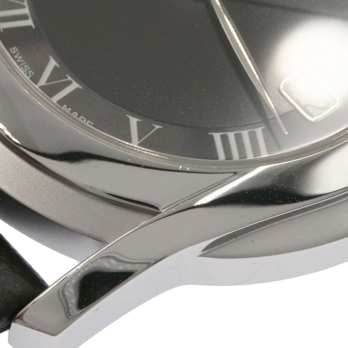 GUCCI Watches Quartz Stainless Steel, Leather black 5500M black dial mens  d