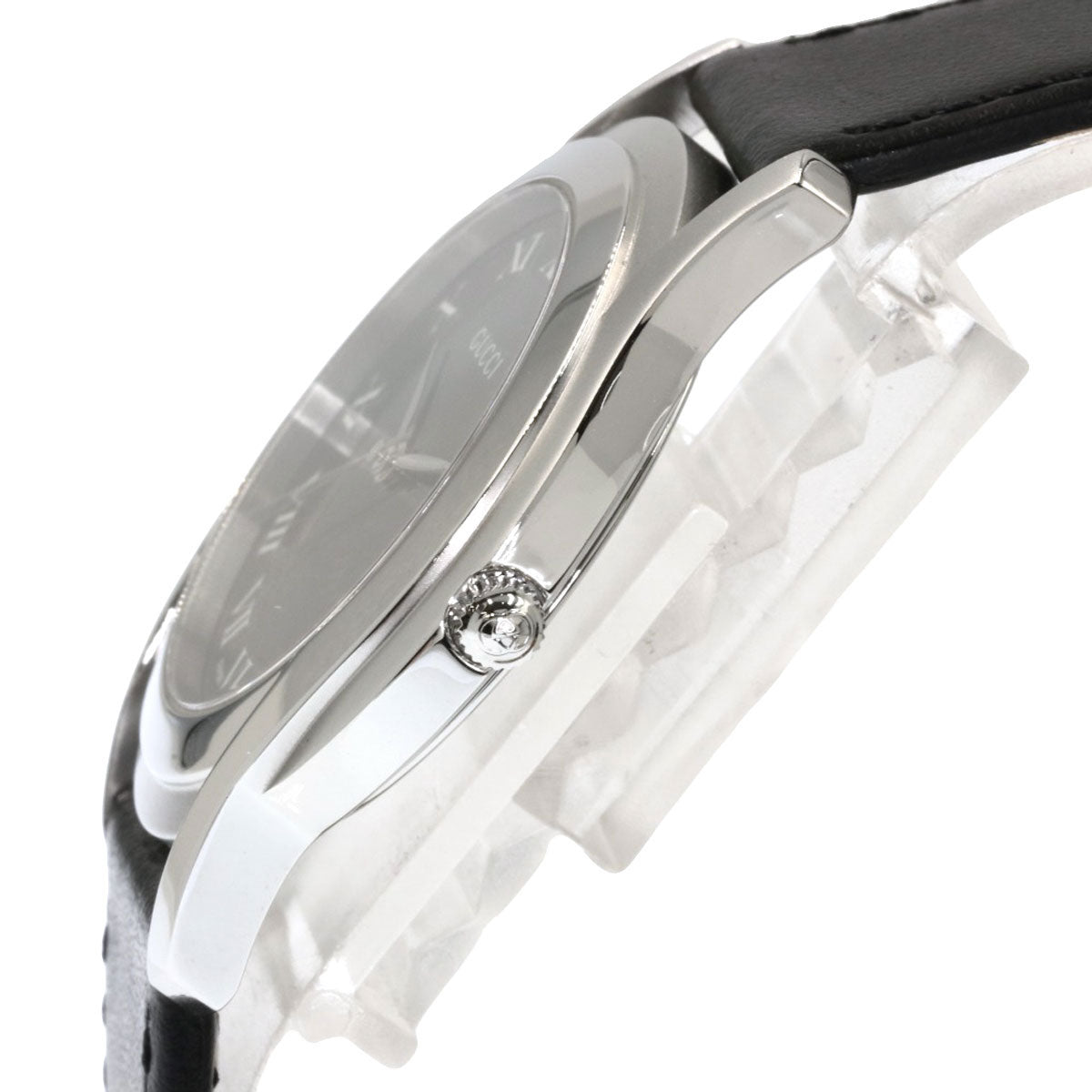 GUCCI Watches Quartz Stainless Steel, Leather black 5500M black dial mens  d