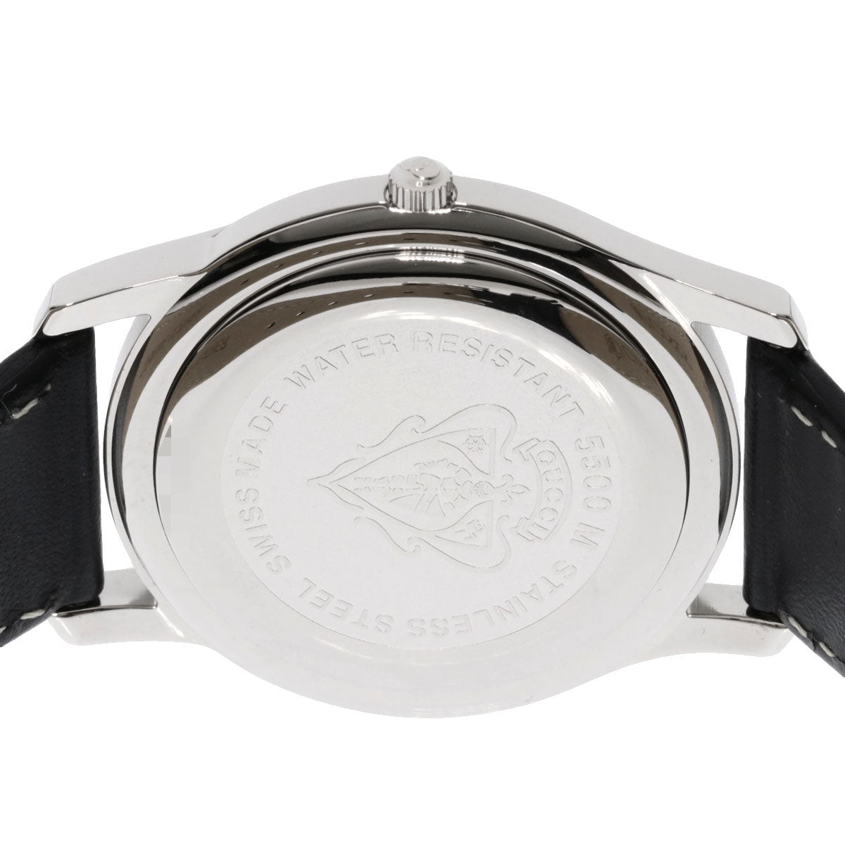 GUCCI Watches Quartz Stainless Steel, Leather black 5500M black dial mens  d