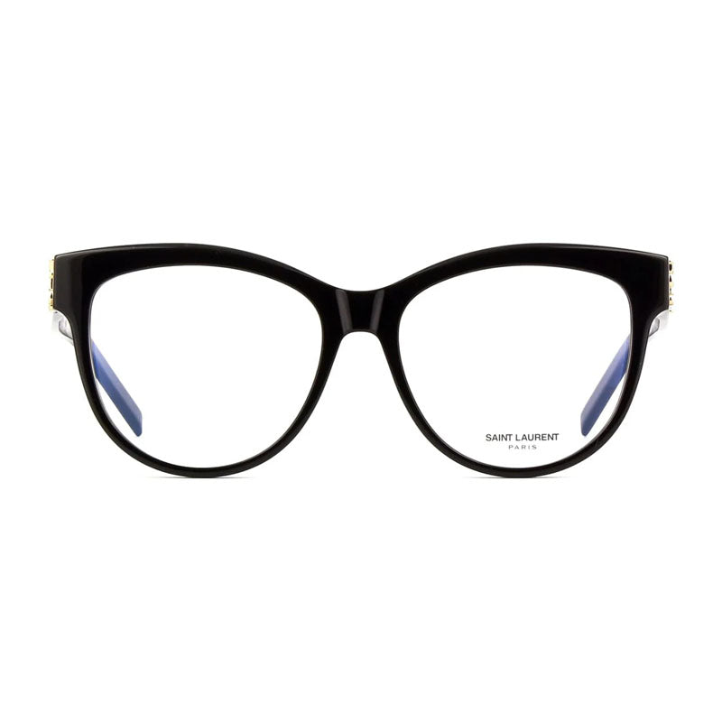 Saint Laurent Eyeglasses Cat Eye Full Rim, Black Frame and Clear Demo Lenses Lens SLM108006