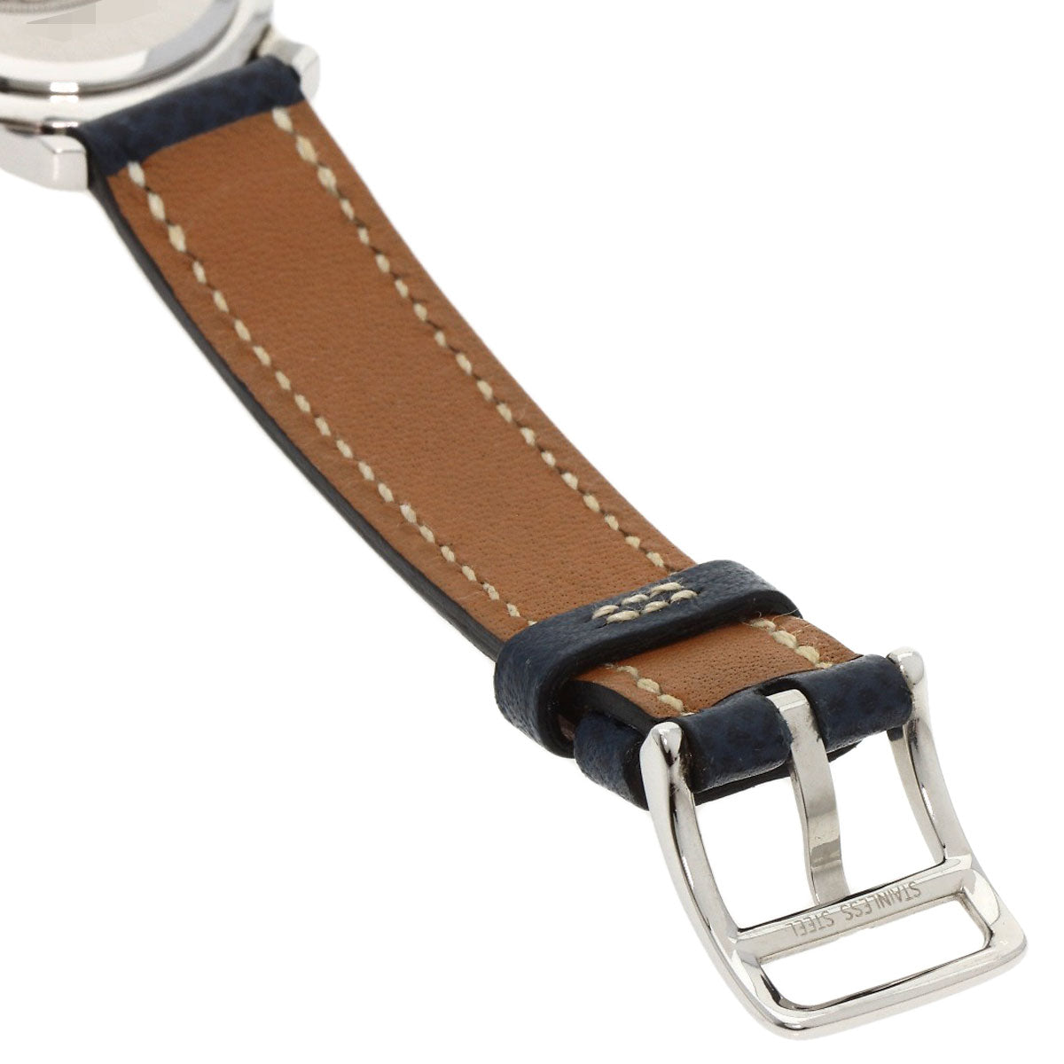 HERMES Watches Quartz CO1.510 Stainless Steel, Leather Silver Clipper oval white dial Women  d