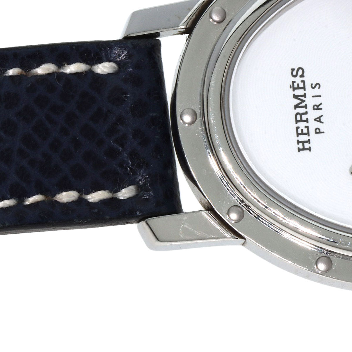 HERMES Watches Quartz CO1.510 Stainless Steel, Leather Silver Clipper oval white dial Women  d