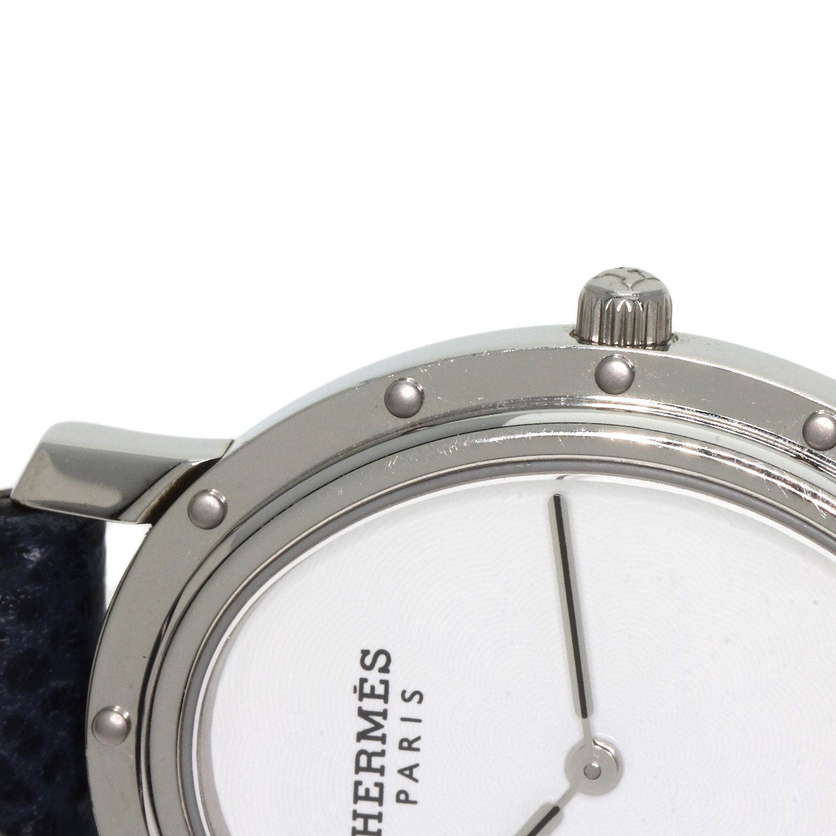 HERMES Watches Quartz CO1.510 Stainless Steel, Leather Silver Clipper oval white dial Women  d