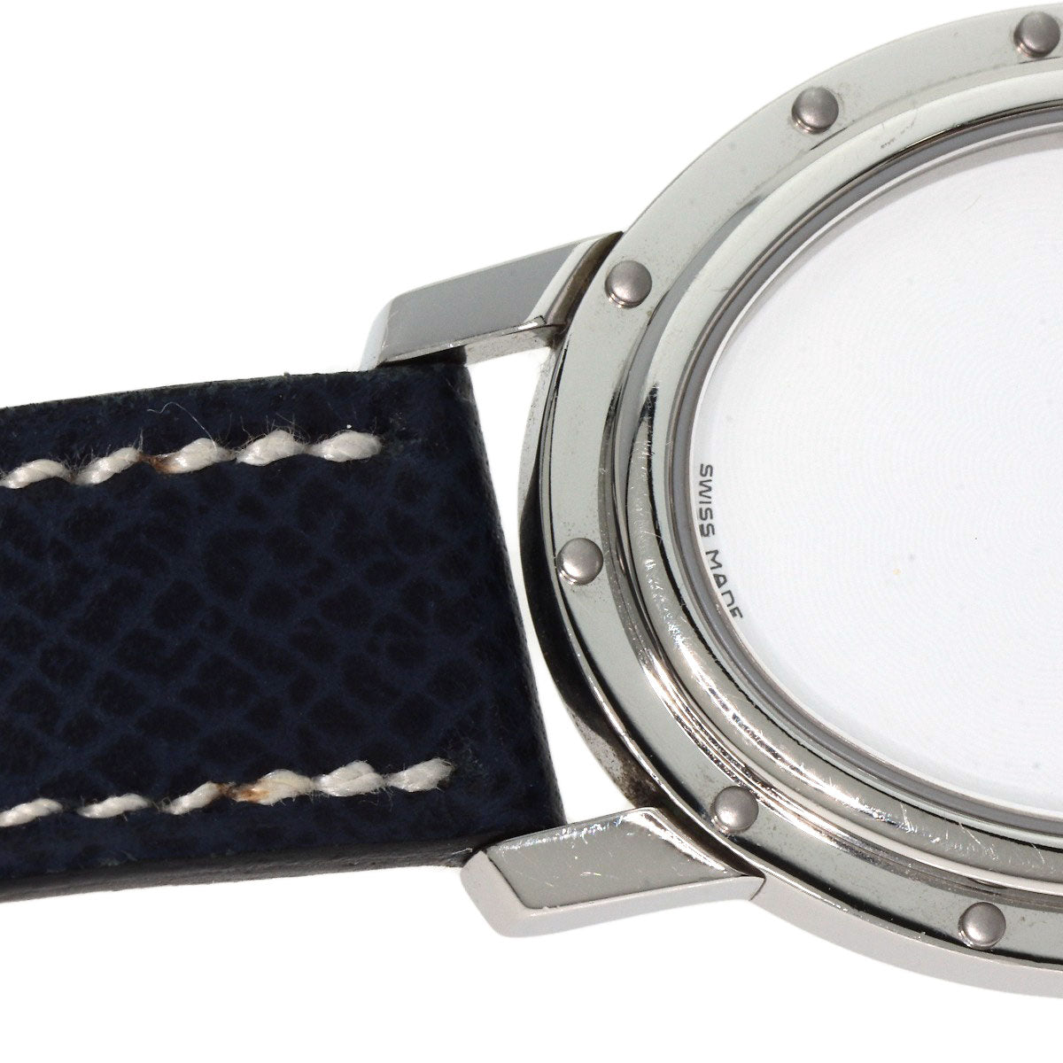 HERMES Watches Quartz CO1.510 Stainless Steel, Leather Silver Clipper oval white dial Women  d