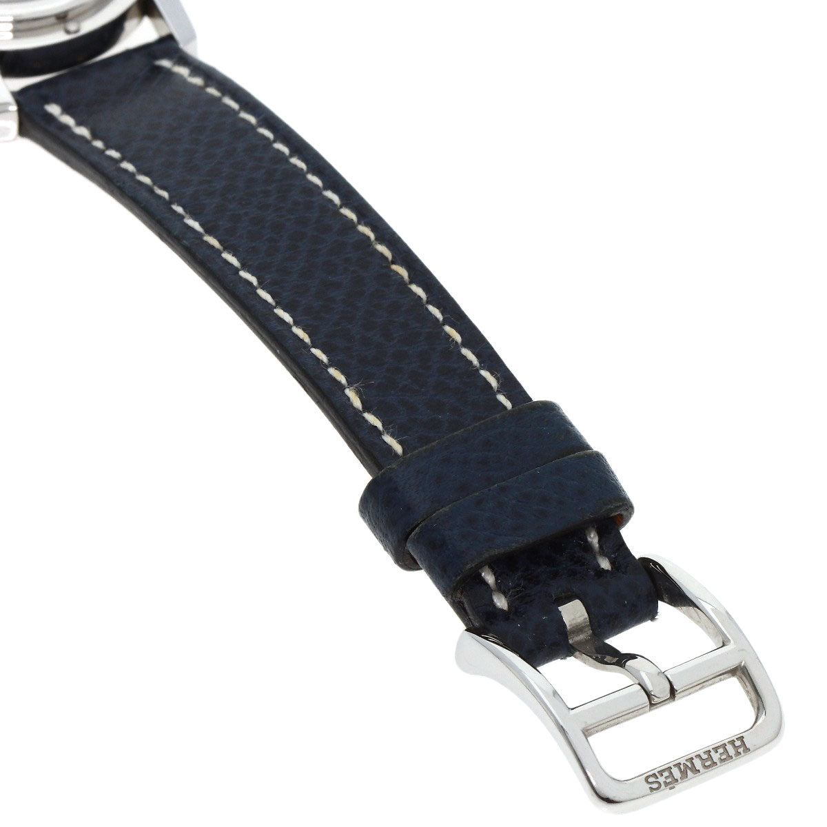 HERMES Watches Quartz CO1.510 Stainless Steel, Leather Silver Clipper oval white dial Women  d