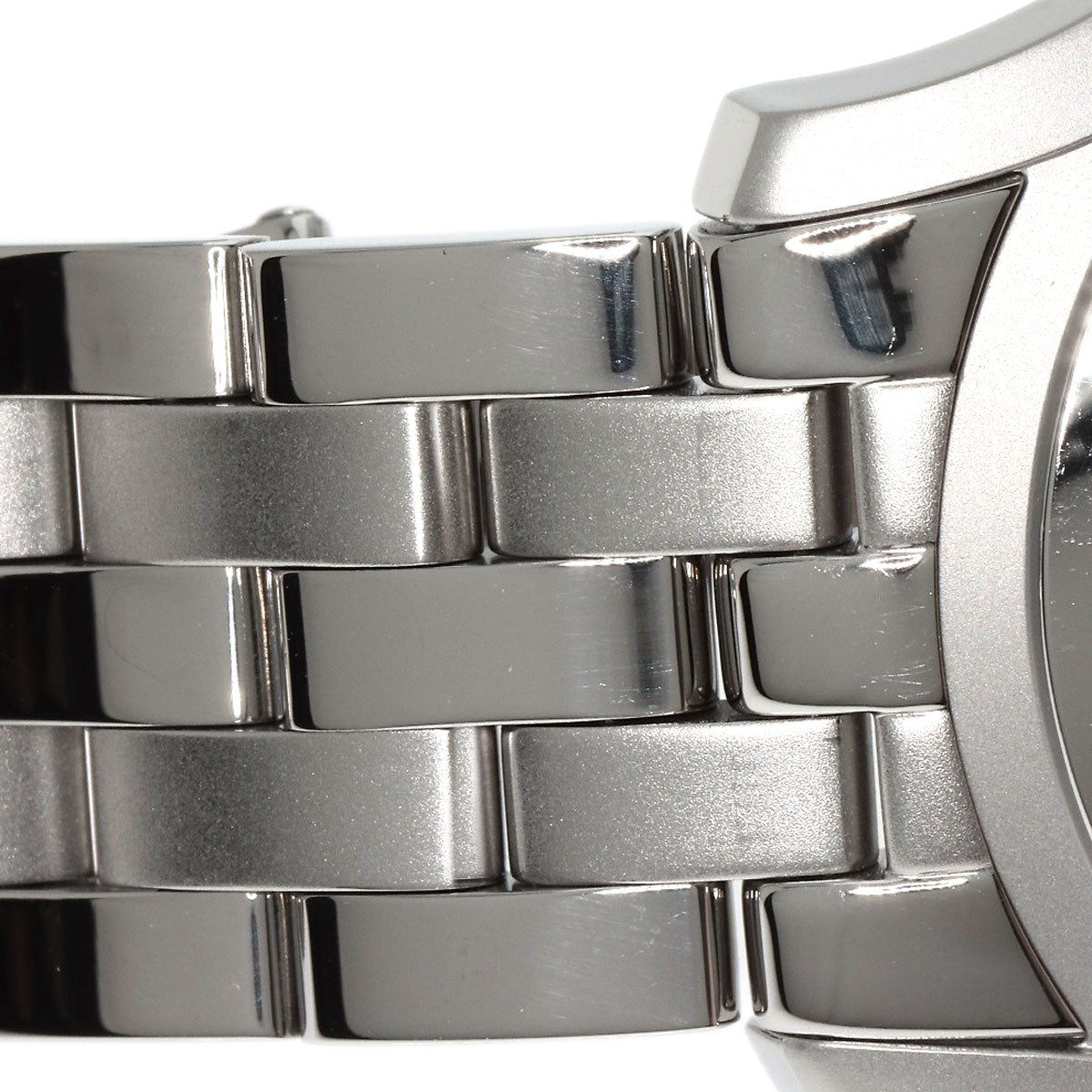 GUCCI Watches Quartz 5500M Stainless Steel , Stainless Steel Silver Round face black dial mens  d