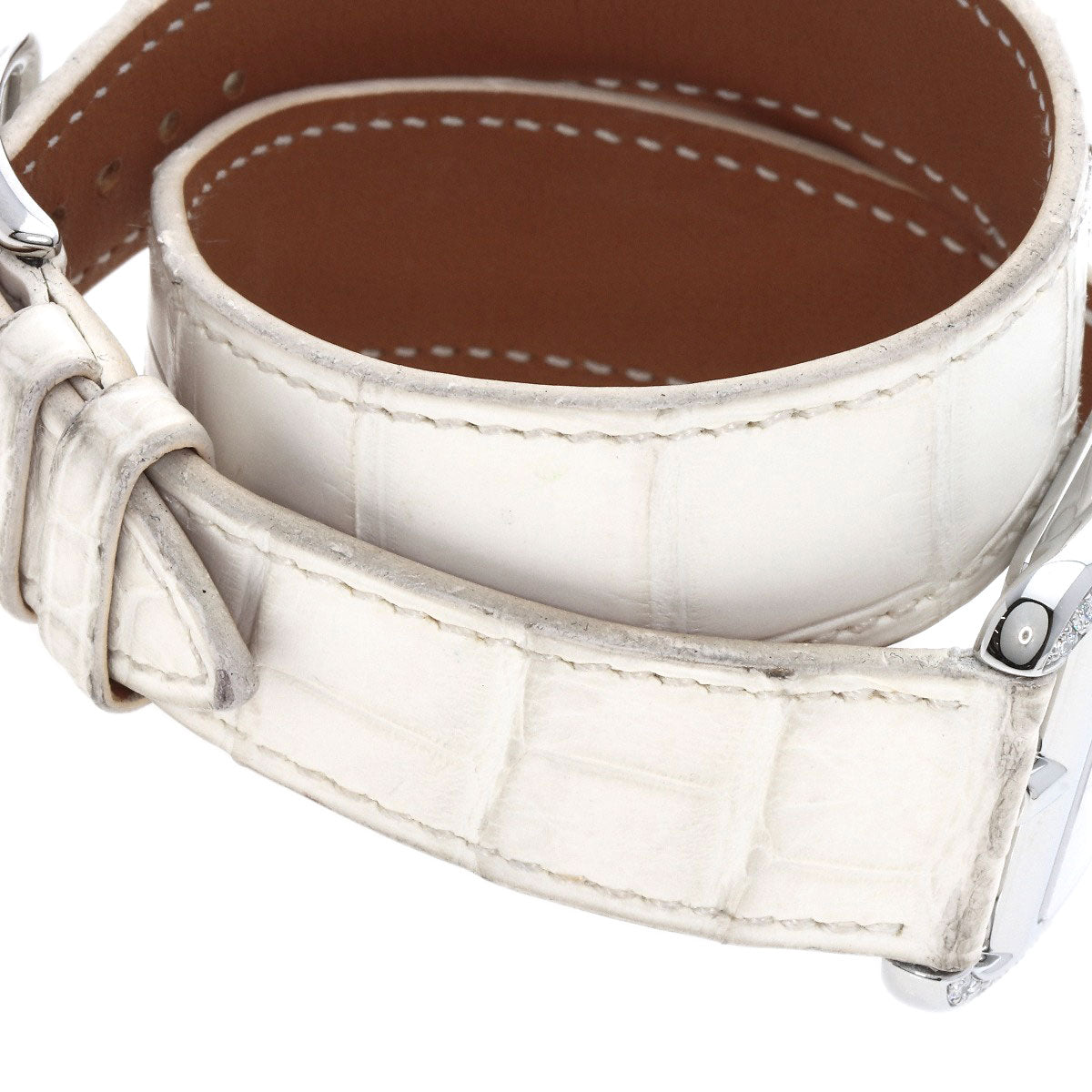 HERMES Watches Quartz CC3.730 Stainless Steel, Leather, Diamond Silver Cape Cod Chene Dunkle White shell dial Women  d