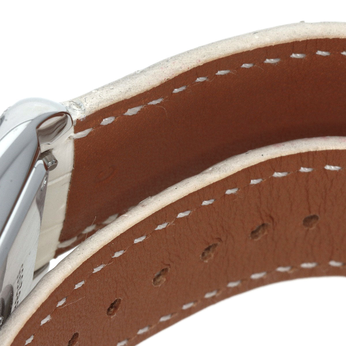 HERMES Watches Quartz CC3.730 Stainless Steel, Leather, Diamond Silver Cape Cod Chene Dunkle White shell dial Women  d