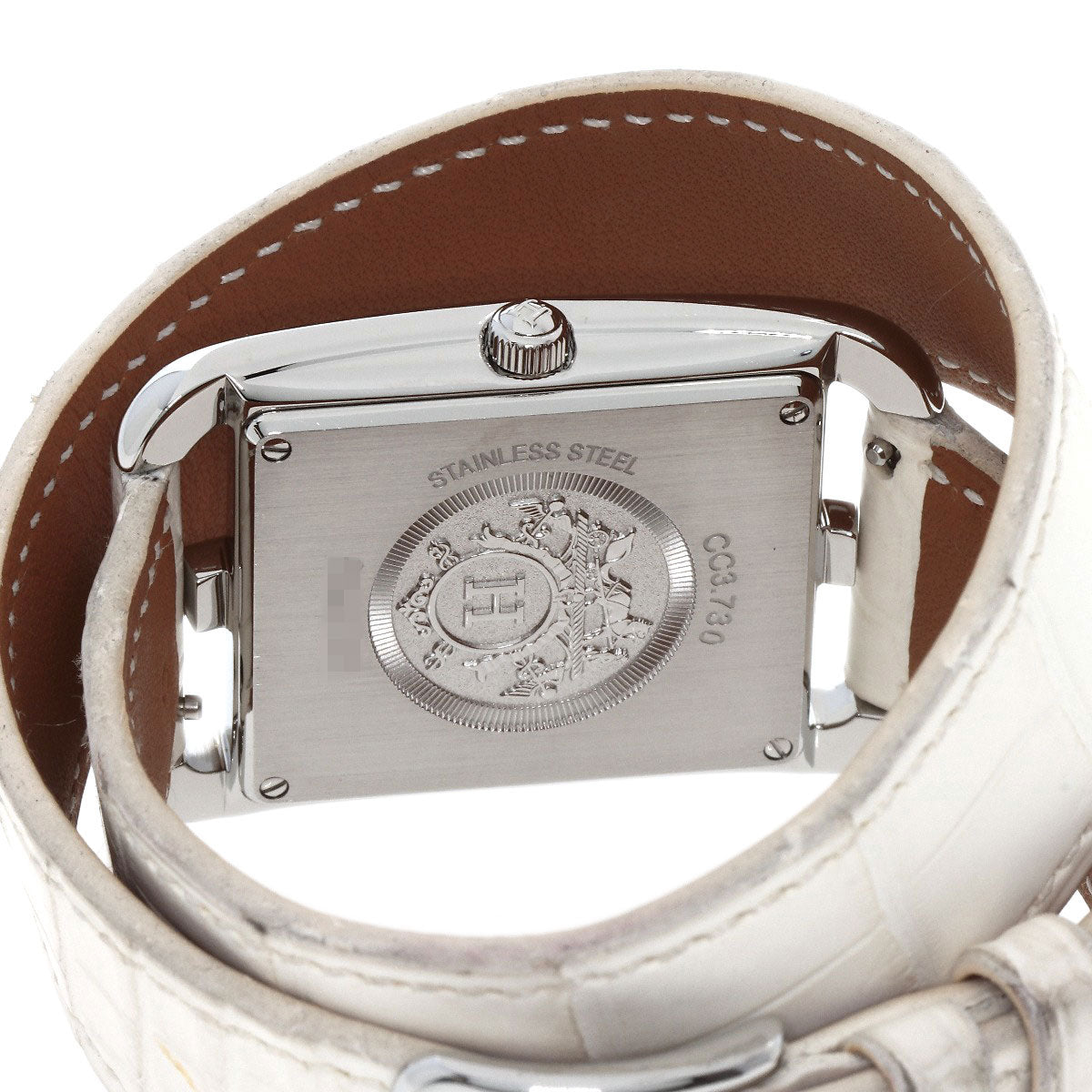 HERMES Watches Quartz CC3.730 Stainless Steel, Leather, Diamond Silver Cape Cod Chene Dunkle White shell dial Women  d