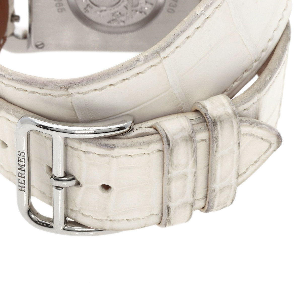 HERMES Watches Quartz CC3.730 Stainless Steel, Leather, Diamond Silver Cape Cod Chene Dunkle White shell dial Women  d