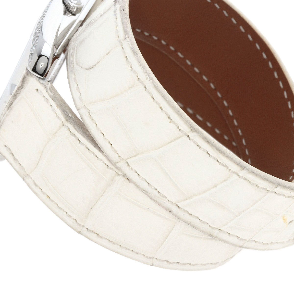 HERMES Watches Quartz CC3.730 Stainless Steel, Leather, Diamond Silver Cape Cod Chene Dunkle White shell dial Women  d