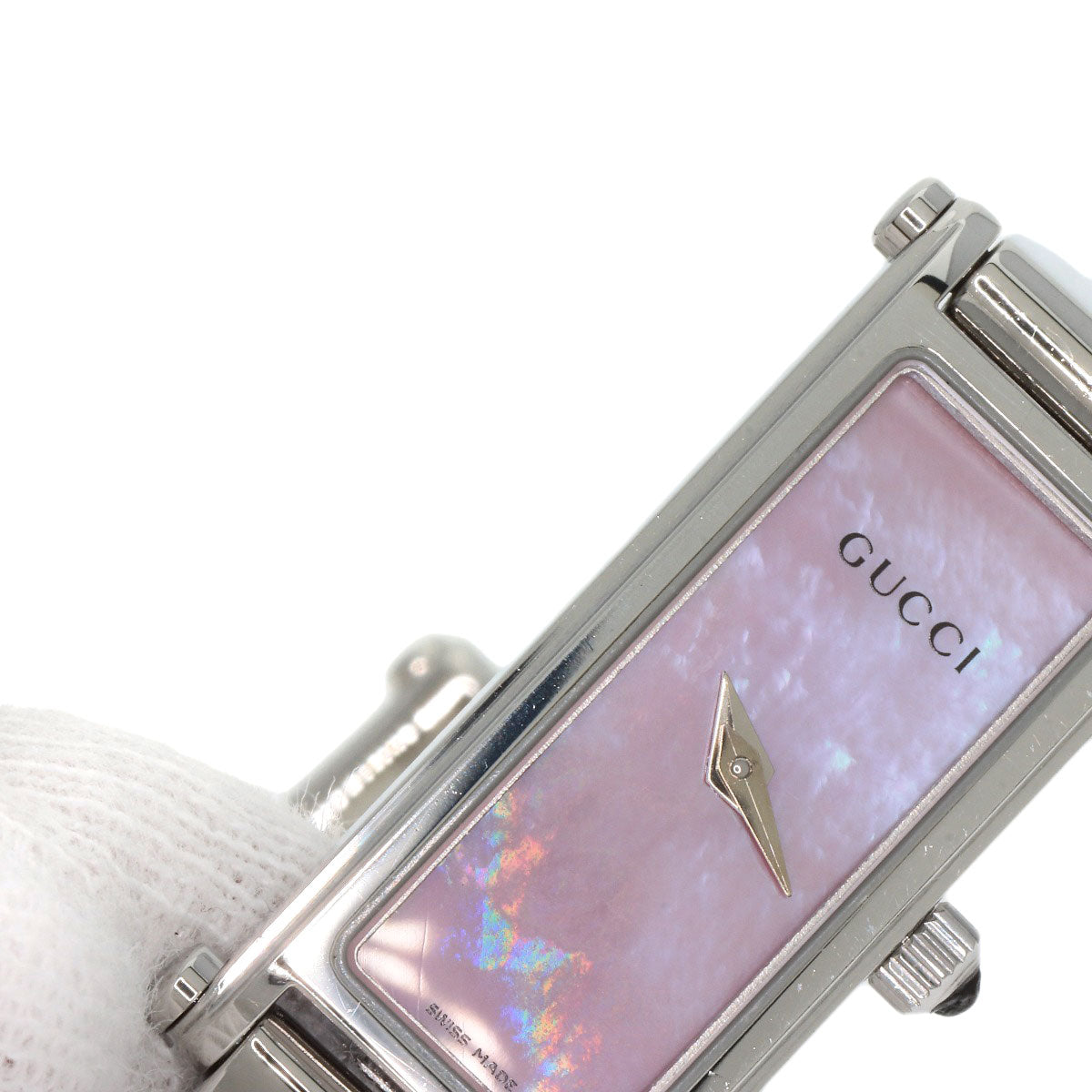 GUCCI Watches Quartz Stainless Steel , Stainless Steel Silver 1500L Pink shell dial Women  d