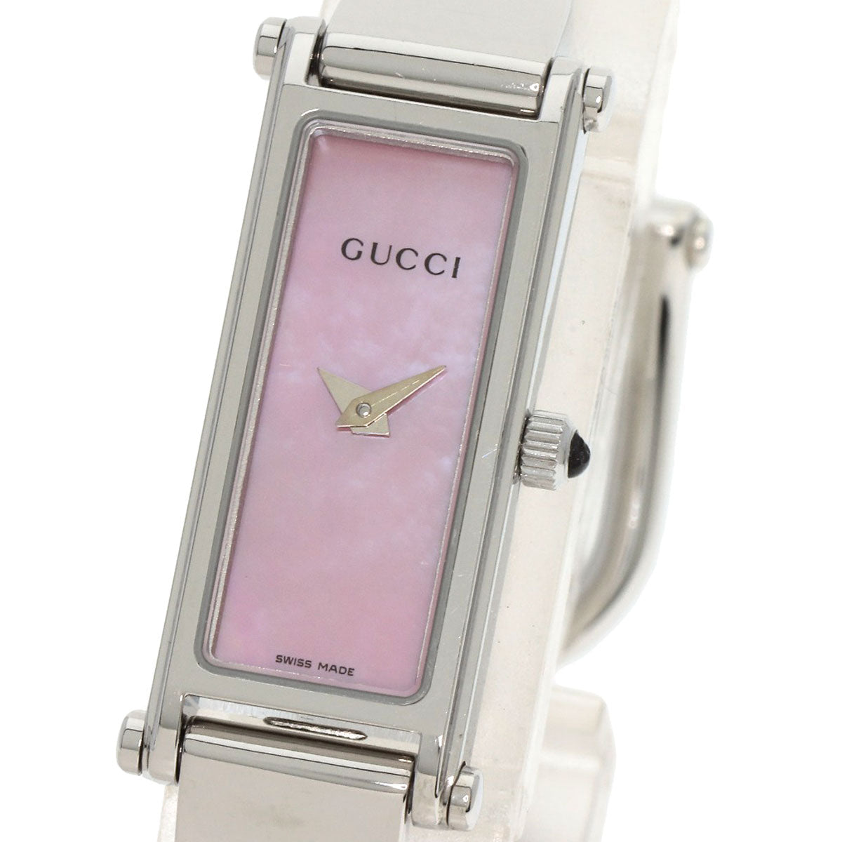 GUCCI Watches Quartz Stainless Steel , Stainless Steel Silver 1500L Pink shell dial Women  d