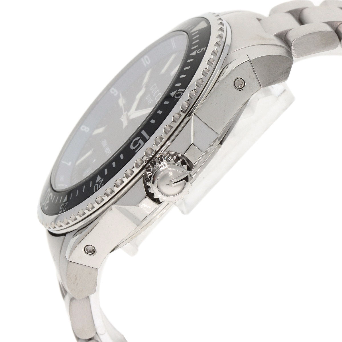 GUCCI Watches Quartz YA136.2 Stainless Steel , Stainless Steel Silver Dive DIVE black dial mens  d